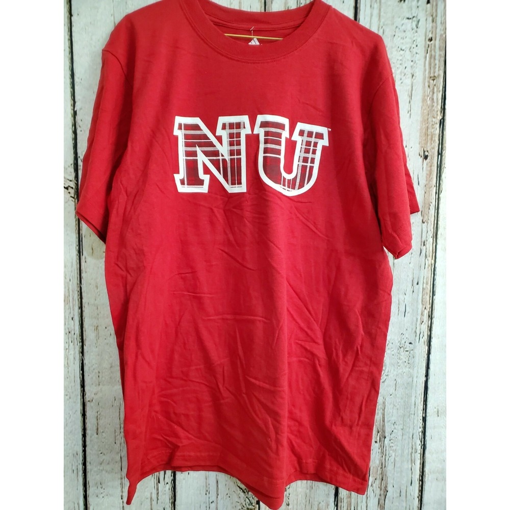 Adidas Men's Large Nebraska Cornhuskers Short Sleeve Cotton T‑Shirt Tee Shirt NW